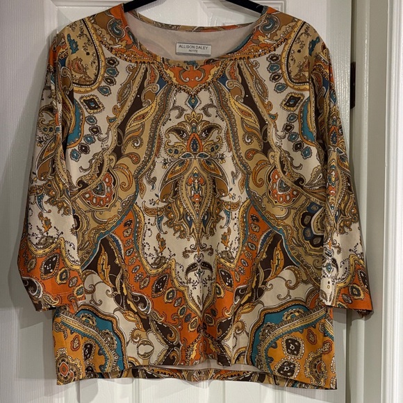 Allison Daley Tops - Allison Daley Multicolor Paisley Blouse